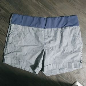 Metaphor XL Navy Pinstripe Pocketed Detailed Shorts